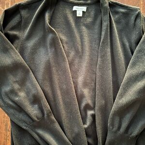 Nine West Classic Black Open-Front Cardigan